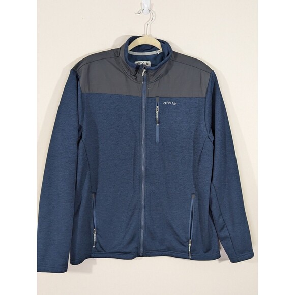 Orvis Other - Orvis Sweatshirt Adult Sz L Blue Gray Jacket Full Zip Zipper Pockets Men